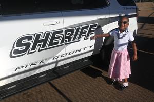 Chief Damian Gatlin visited North Pike Elementary School to speak with students as part of their Community Helpers Unit