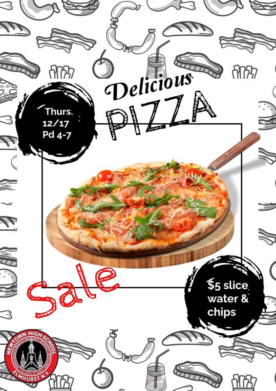 a flyer for the pizza sale on thursday