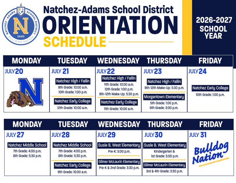 Orientation Schedule