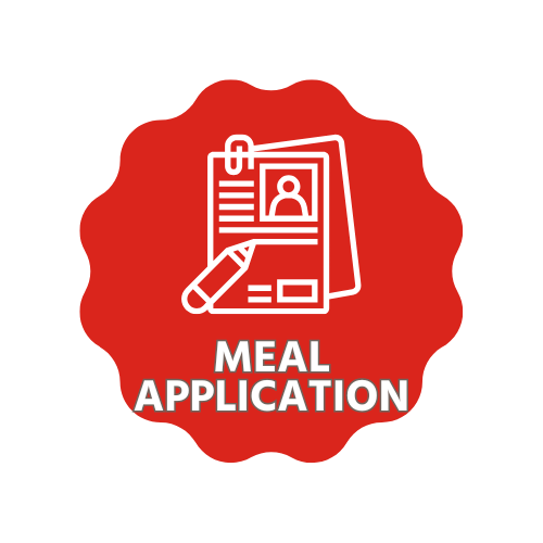 a red button that says meal application