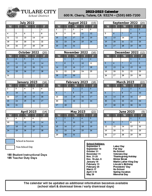 English Calendar