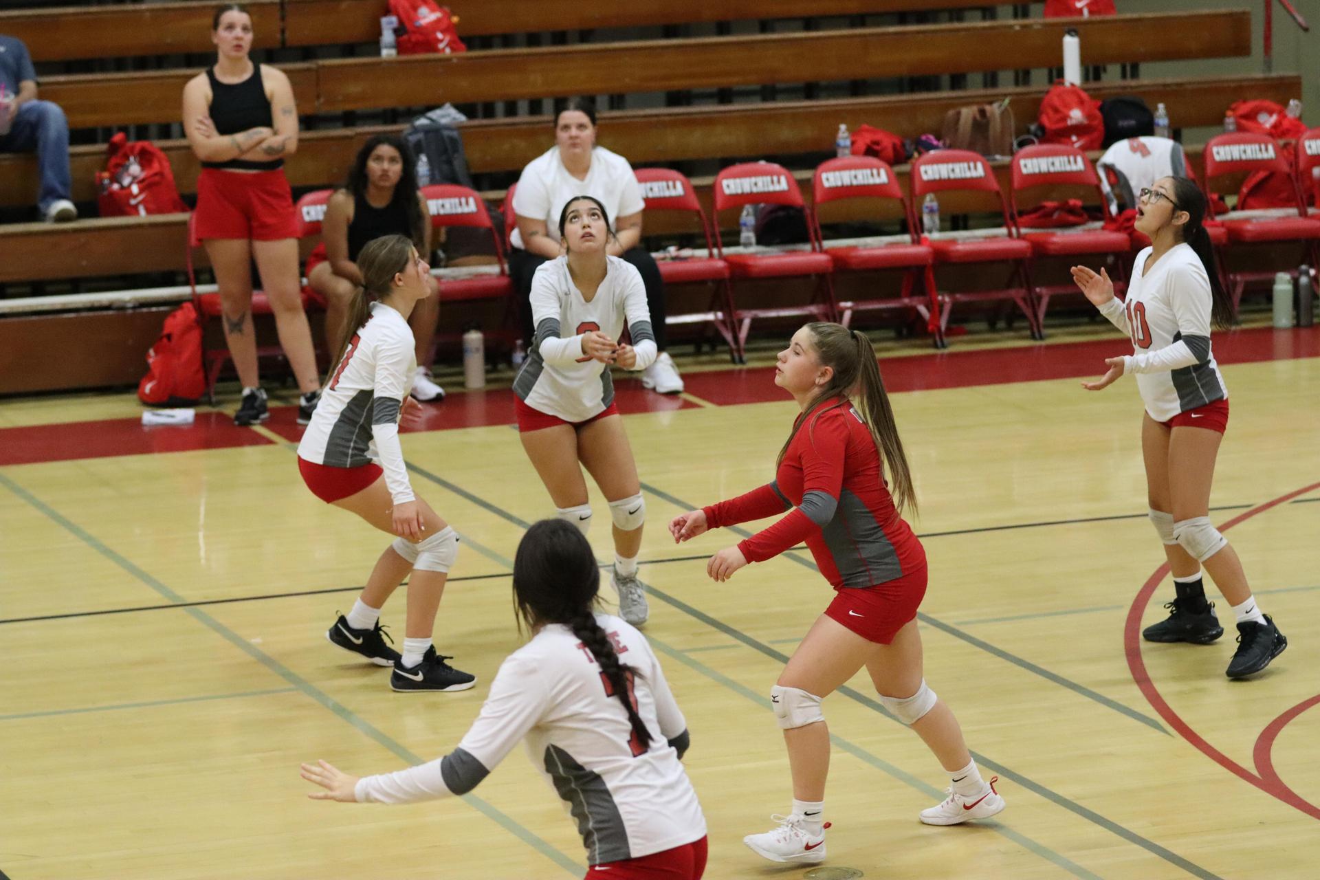 junior varsity girls playing volleyball against Liberty