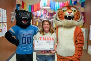 Staff and Students celebrate during Prize Patrol