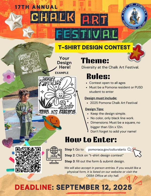 Chalk Art Festival tshirt design rules for students who wish to particpate