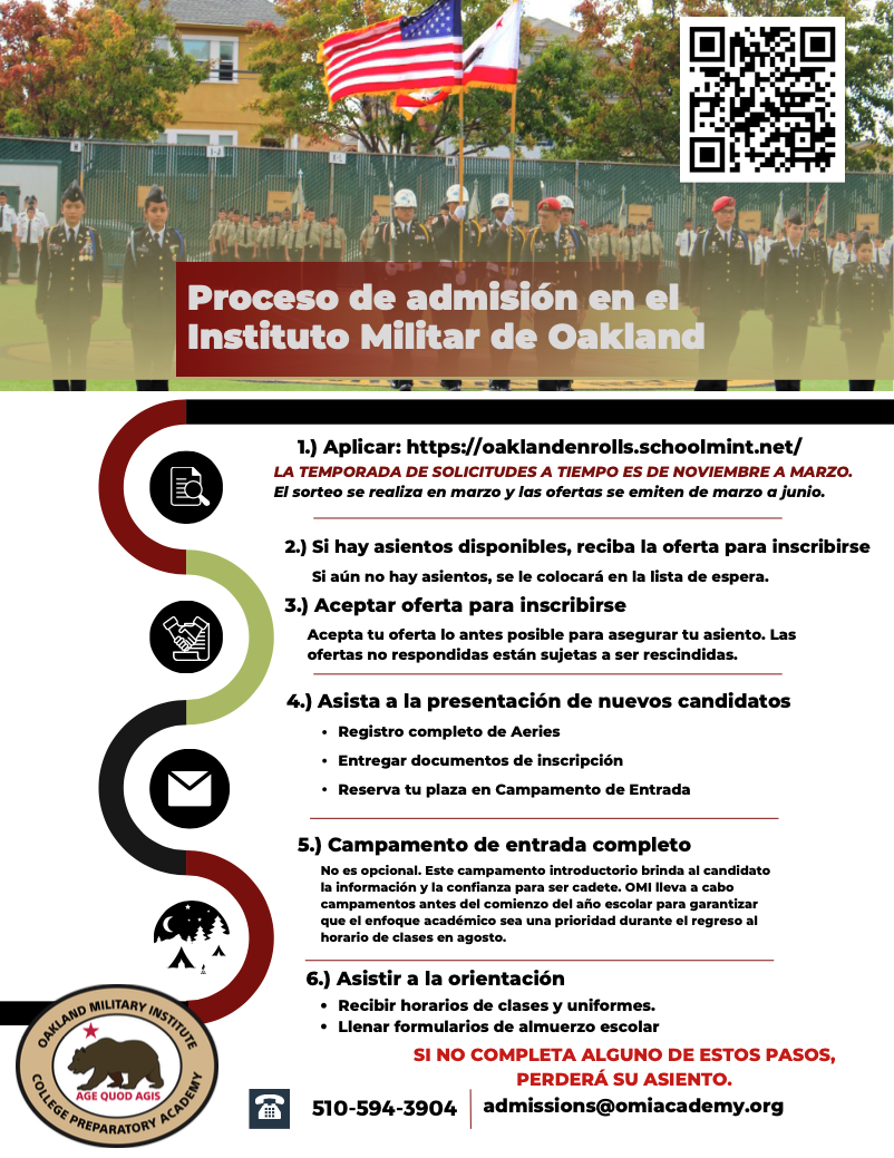 Proceso de admisión en el Instituto Militar de Oakland