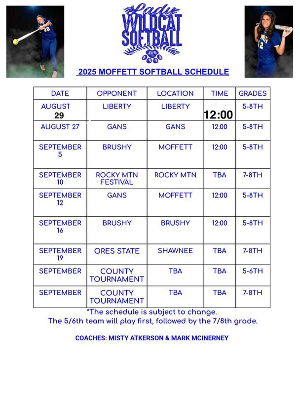 2025 Softball Schedule Updated