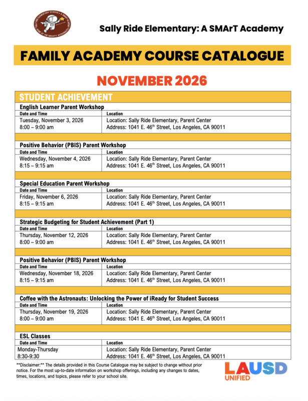 Nov. Family Course Catalogue