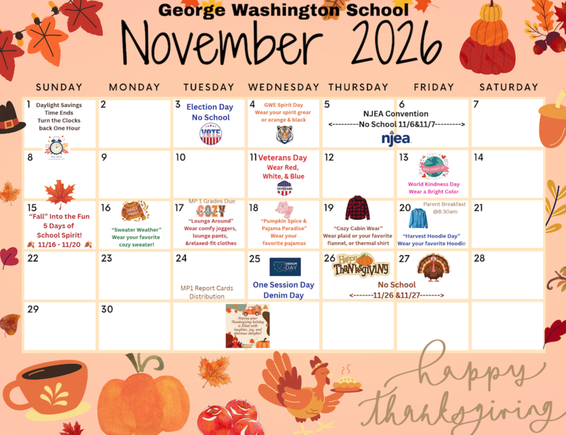 November 2026 Calendar-Washington School