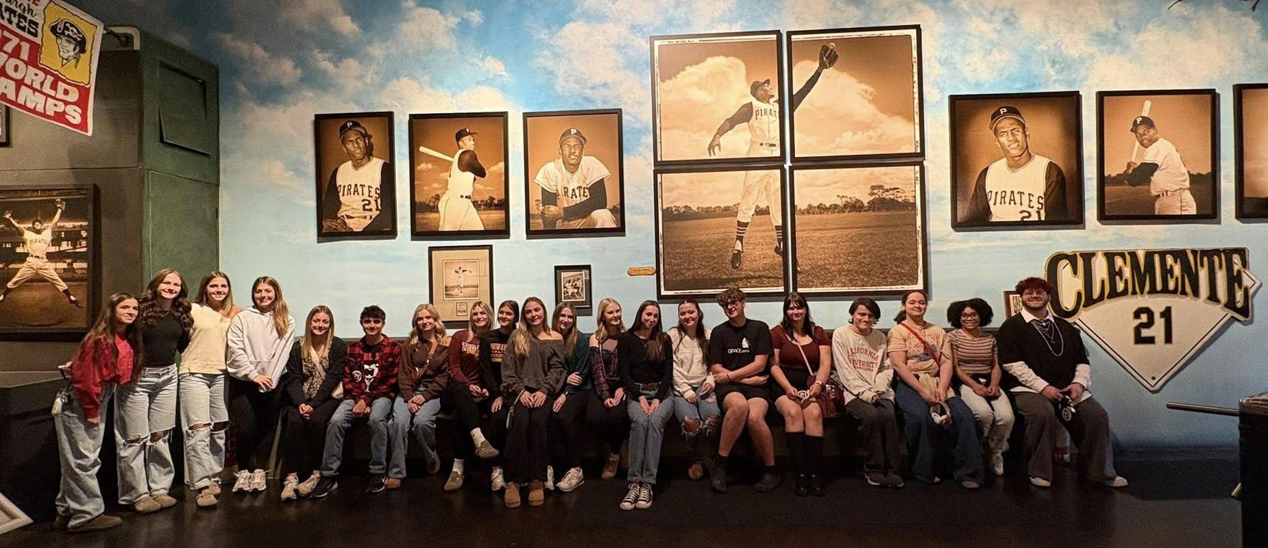 Spanish 3 and AP Spanish students at the Roberto Clemente Mseum in Pittsburgh