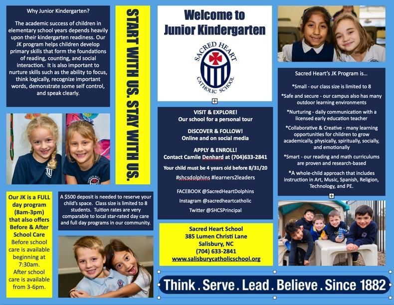 Sacred Heart Opens A NEW Junior Kindergarten Program 2020-2021 Featured Photo