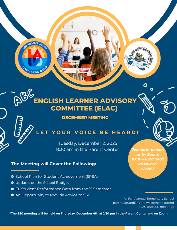 ELAC December Mtg Flyer_English