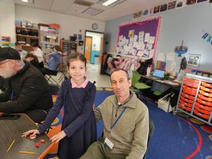 Making clay draidels in Morah Cohen's classroom.