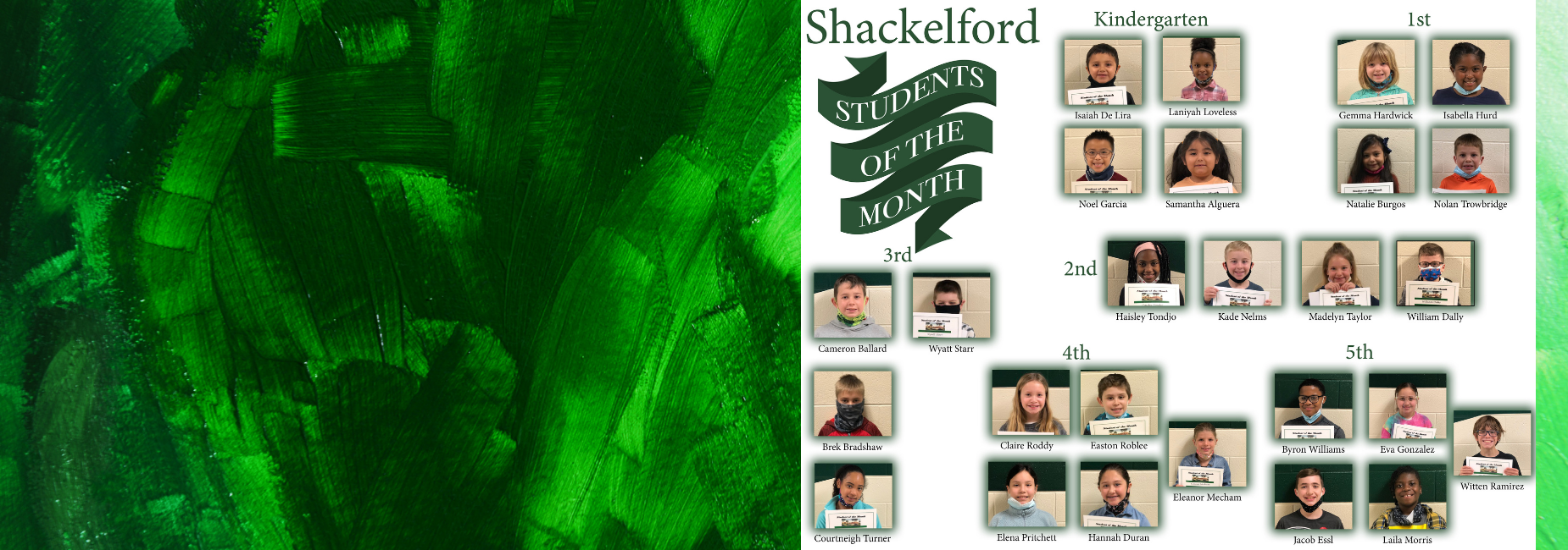 collage of pictures of students of the month