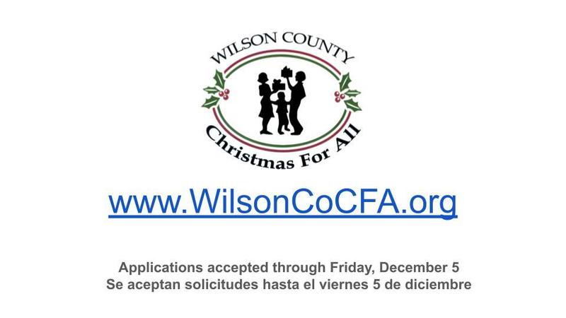 Christmas For All applications are available on the website https://wilsoncocfa.org/