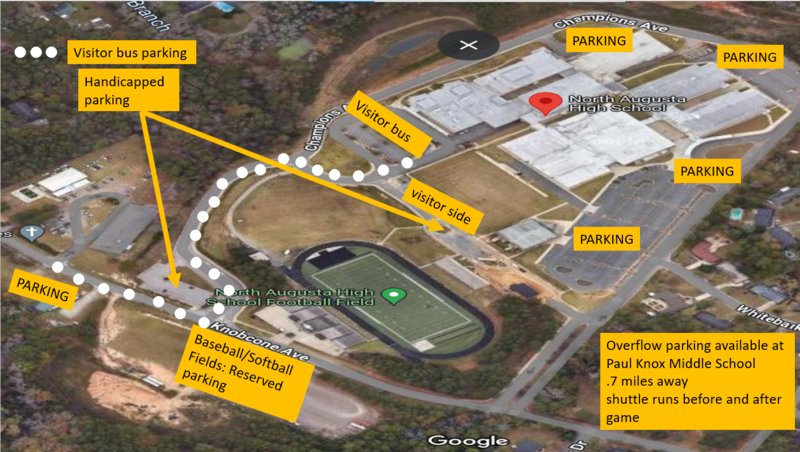 Map for Parking at North Augusta