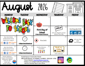 August Calendar