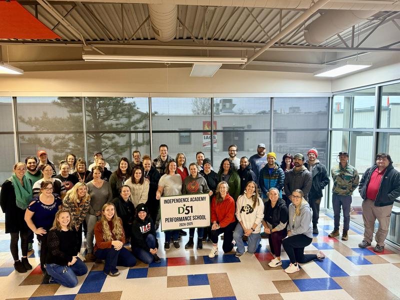 Today IACS staff were presented with their 3rd consecutive Performance School banner by Dr. Brian Hill, D51 superintendent.