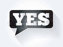 yes in black text bubble