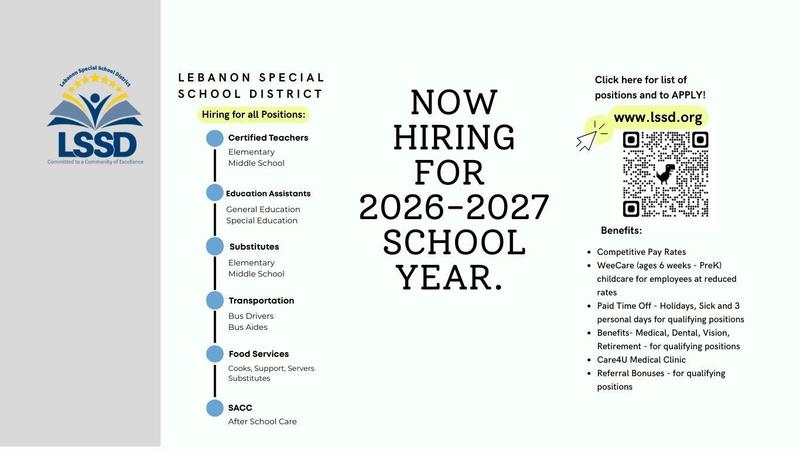 LSSD is hiring: https://lssd.schoolspring.com/