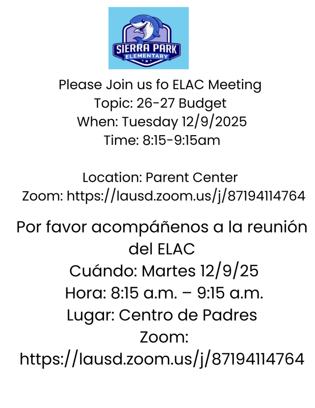 Dec ELAC Mtg