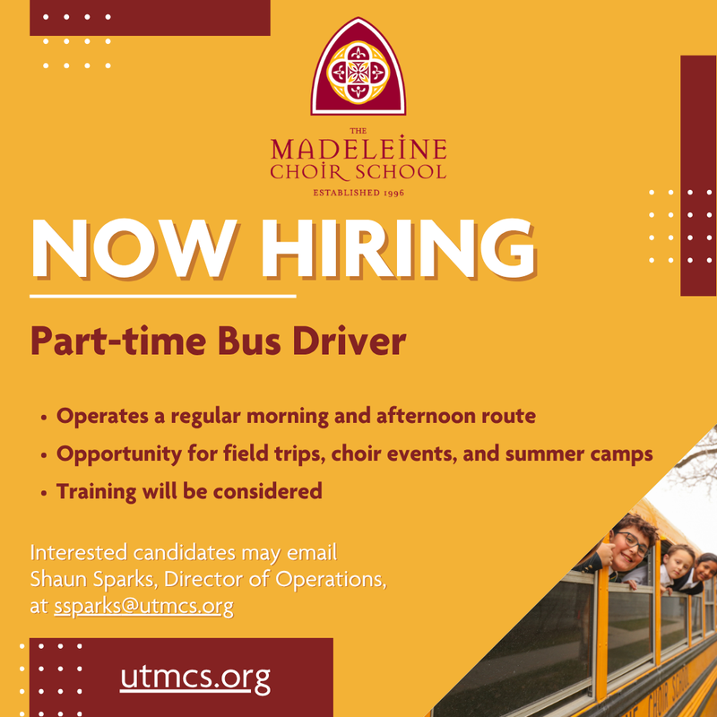 Part-time Bus Driver Now hiring