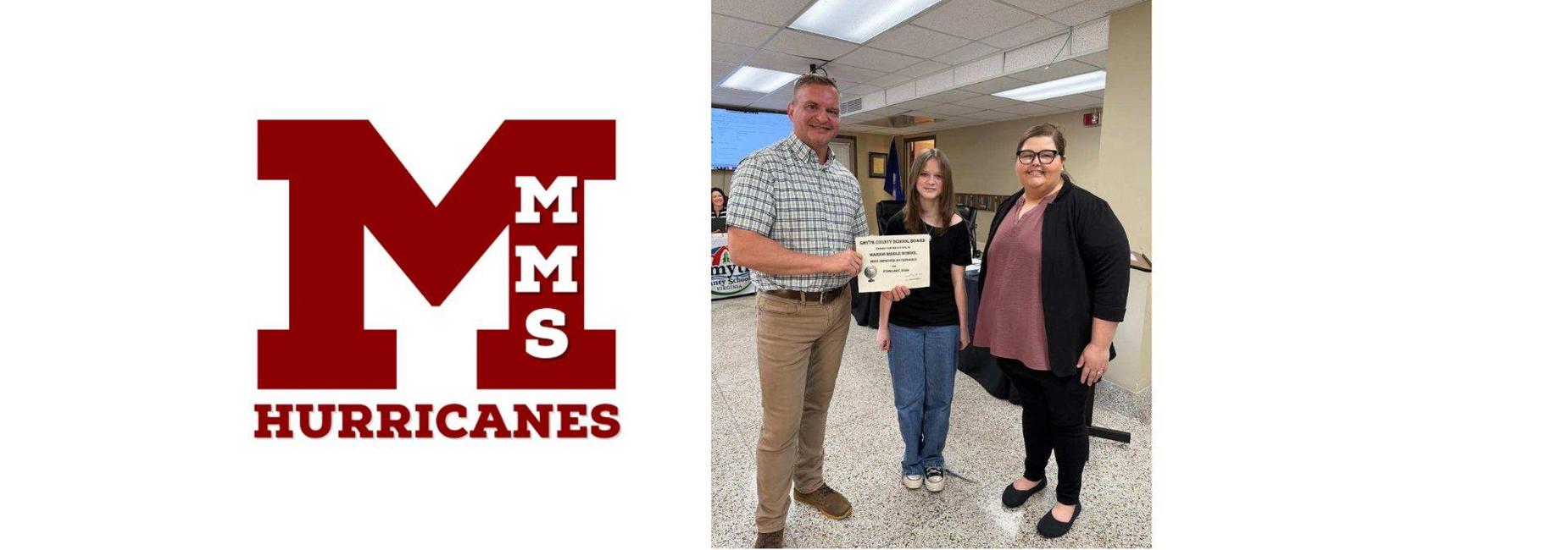 principal and student receiving an award from gentleman