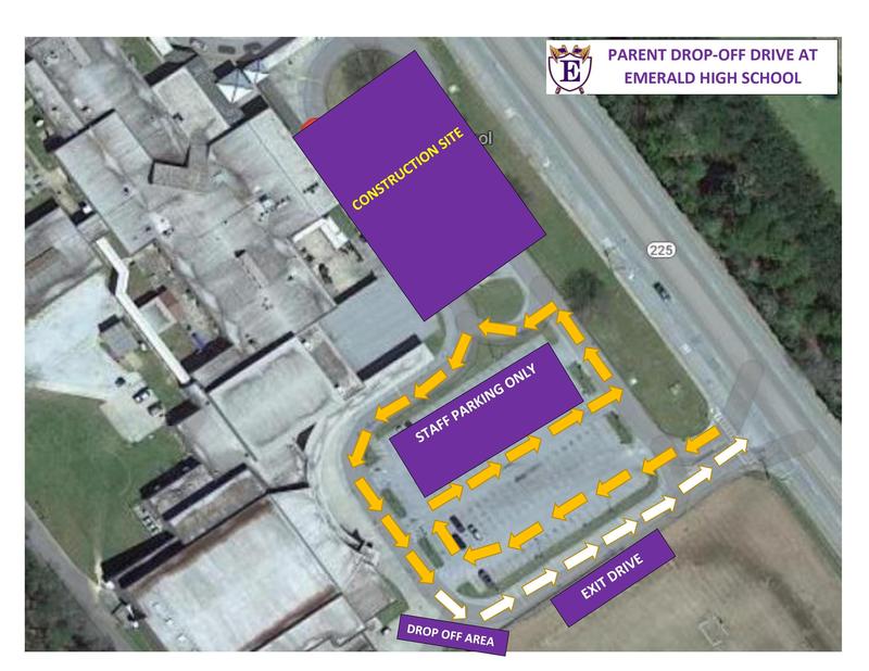 Temporary Student Drop Off Area For Beginning Of School Emerald High 
