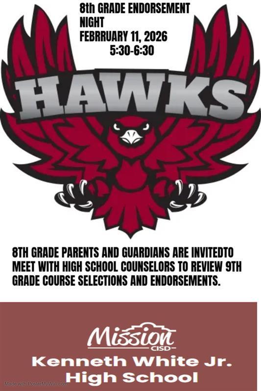 📣 8th Grade Endoursement Night February 11th @ 5:30 - 6:30pm Featured Photo
