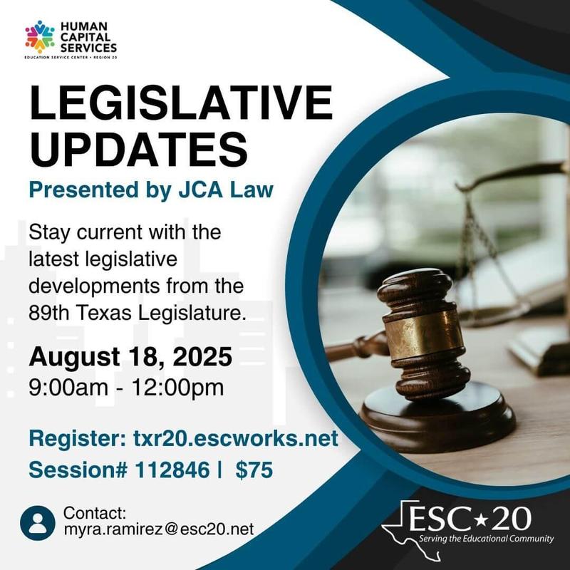 Legislative Updates, August 18, Session #112846, Register now!