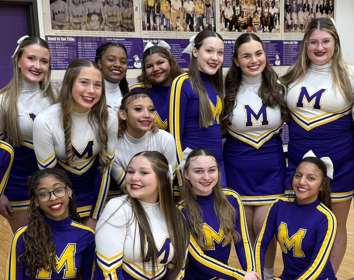 Marion High School cheerleaders during the 2025 basketball season