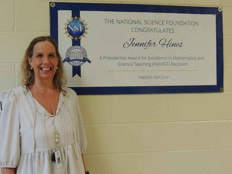 Jennifer Hines, WST teacher, was awarded the Presidential Award for Excellence in Math and Science Teaching