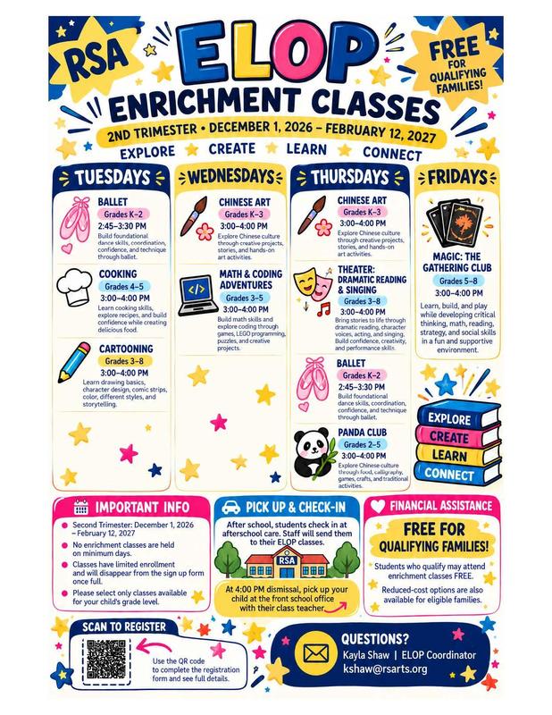 ELOP Enrichment Classes 2nd Trimester Dec.1-Feb12