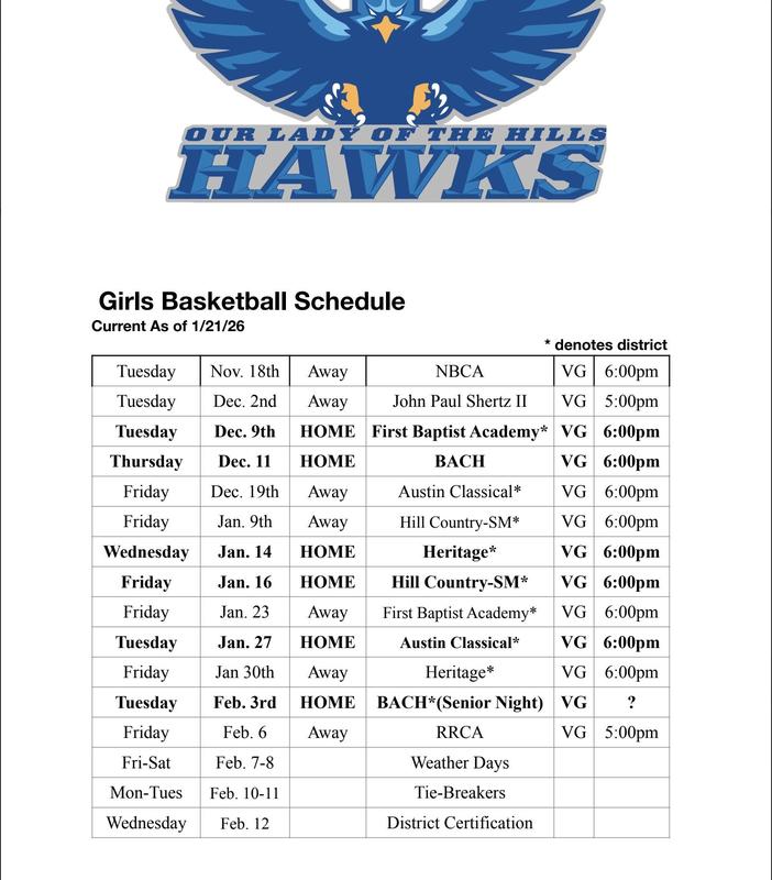 Girls Basketball Schedule 2025-2026 Featured Photo