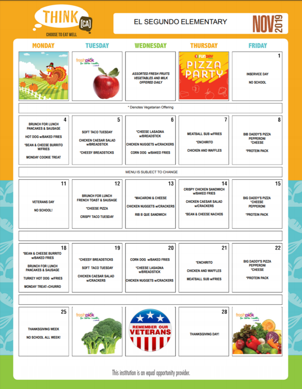 Lunch Menu for November Featured Photo