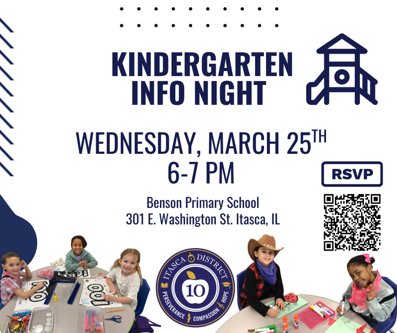 Kindergarten info night Wednesday March 25th 6-7pm
