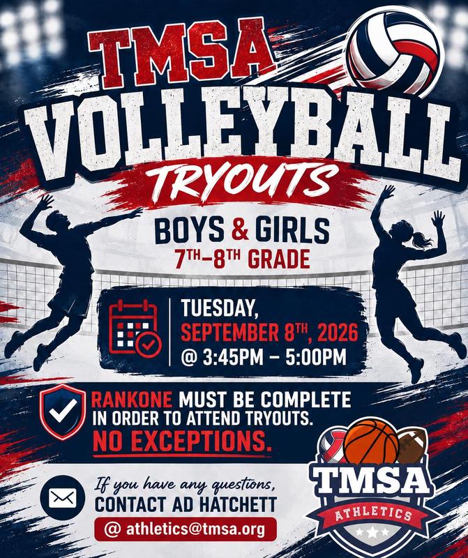 Upcoming TMSA Volleyball Tryouts