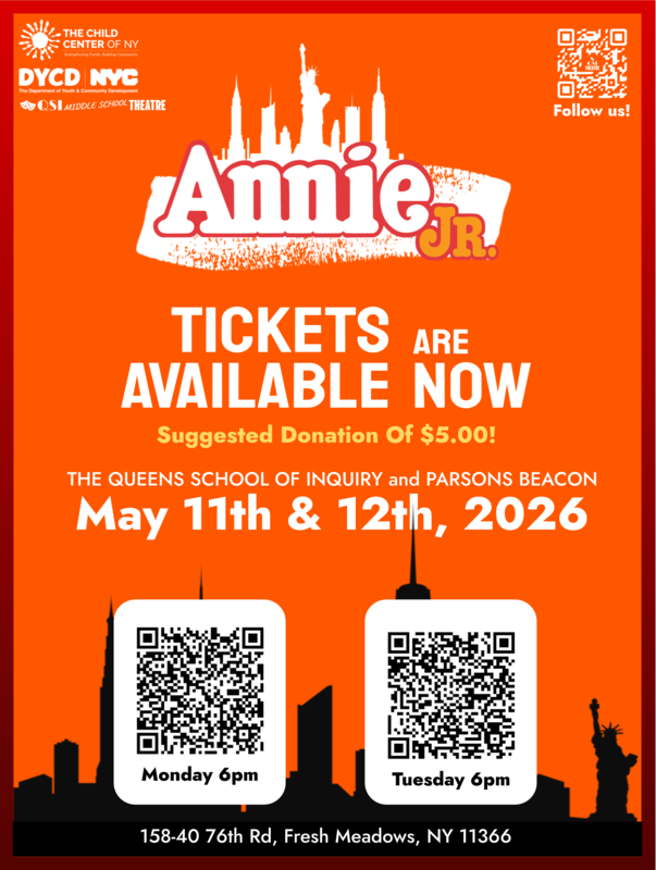 Flyer for the play Annie Jr.