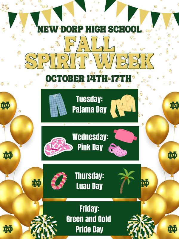 Fall spirit week flyer