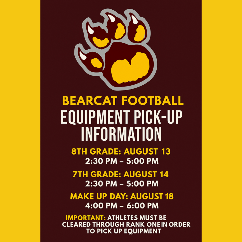football equipment pick up info
