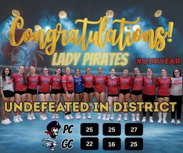 The Lady Pirates have wrapped up their regular season home games in style, securing a win and finishing district play with a flawless 8-0 record