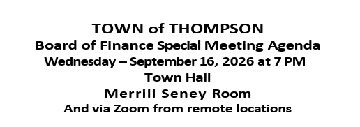 Board of Finance Special Meeting