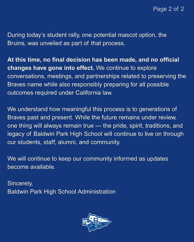BPHS Community letter page 2