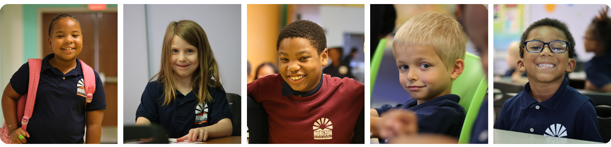 Collage of five individual student portraits