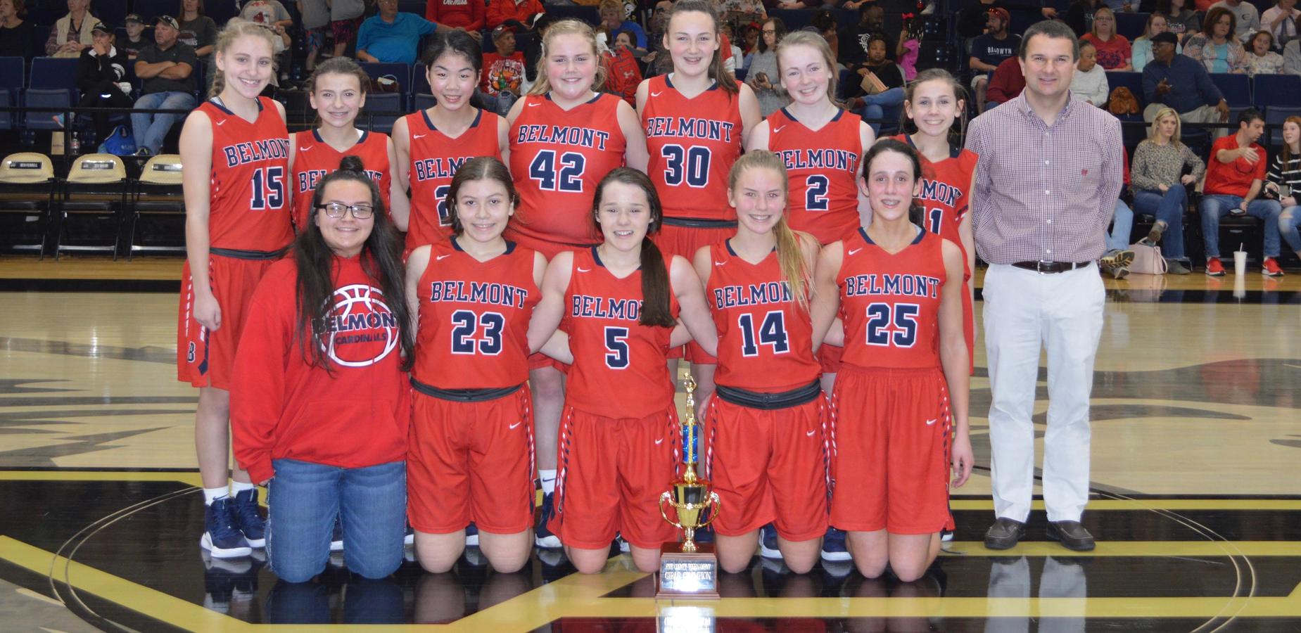 Belmont's Junior High Basketball Team wins the 5-County Tournament