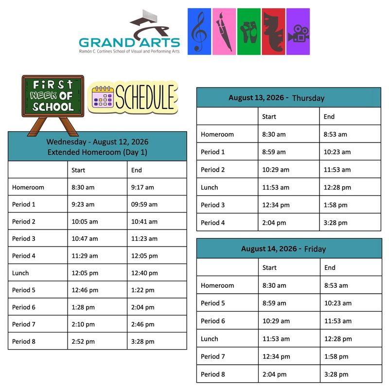 First Week of School - Schedule!