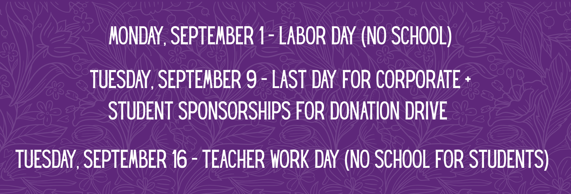 September dates