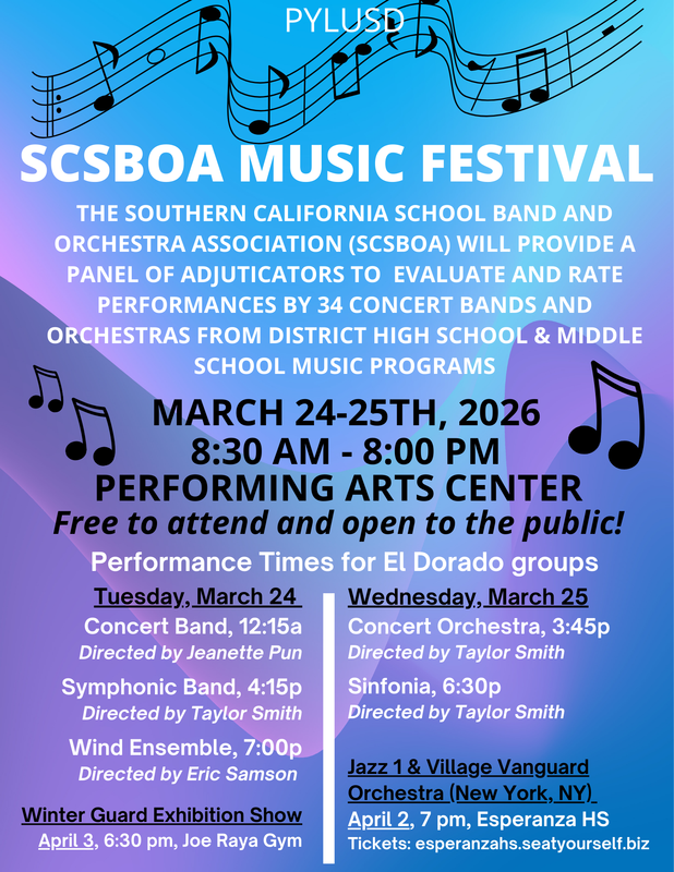 SCSBOA MUSIC FESTIVAL March 24 & 25th Thumbnail Image