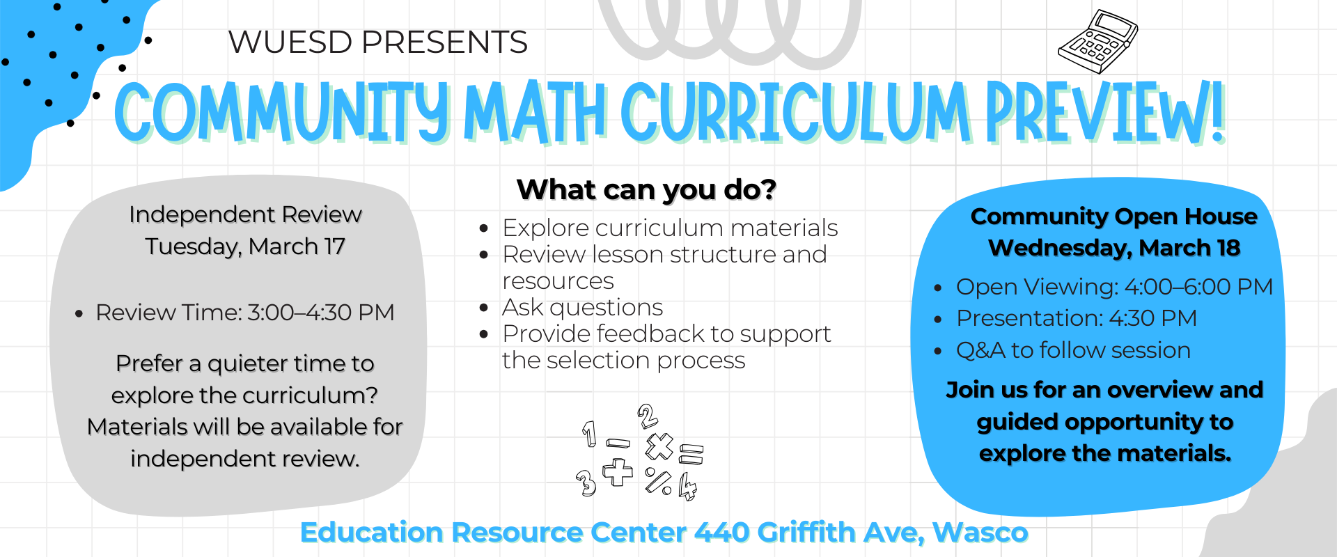 Community Math Curriculum Preview!