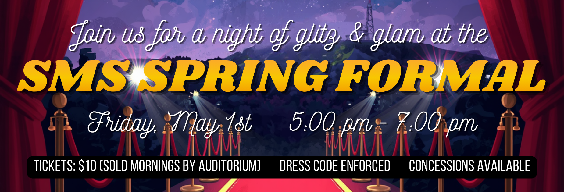 SMS Spring Formal is almost here! Open to all grade levels.