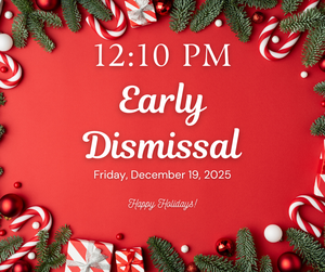 Red background with white text